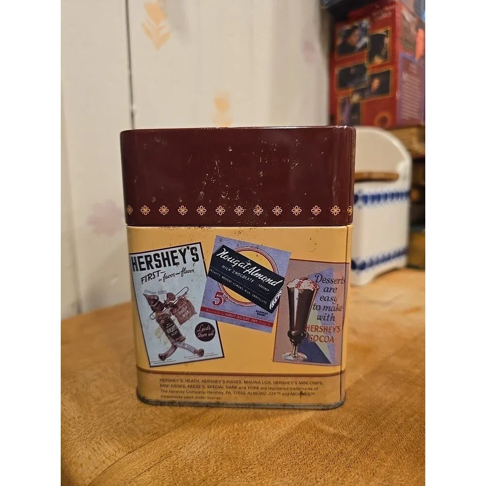 Hershey's Chocolate Keepsake Tin Recipe Box With Recipe Cards Collectible 2007